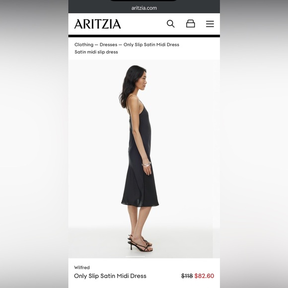 Aritzia ‘Wilfred’ Satin midi slip dress - Picture 3 of 5